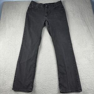 Riders by Lee Curvier Jeans Womens 14L Black Stretch Straight Leg Denim Pants